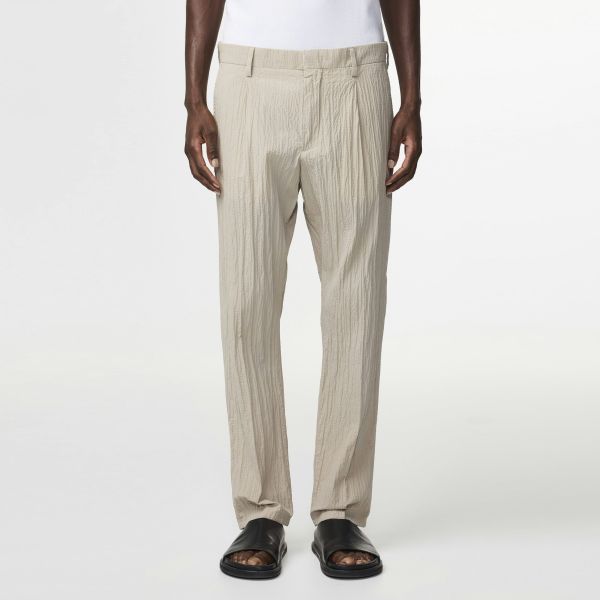 NN.07 Bill Pleated Seersucker Broek Beige