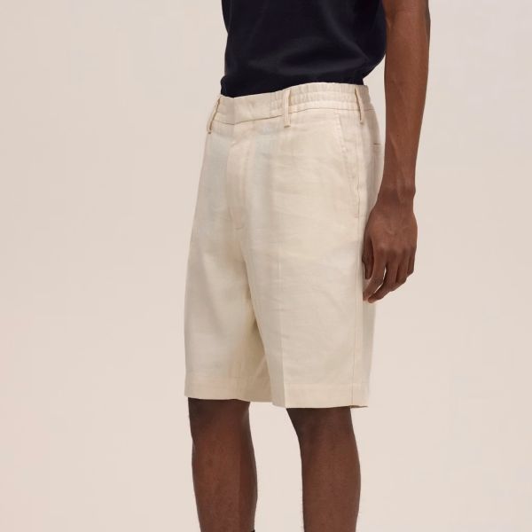 NN.07 Billie Linen Blend Korte Broek Off White