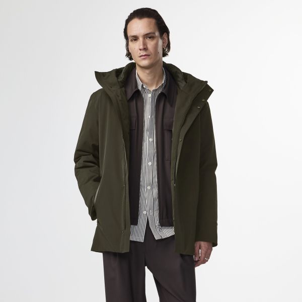 NN.07 Blake Hooded Jas Donker Groen