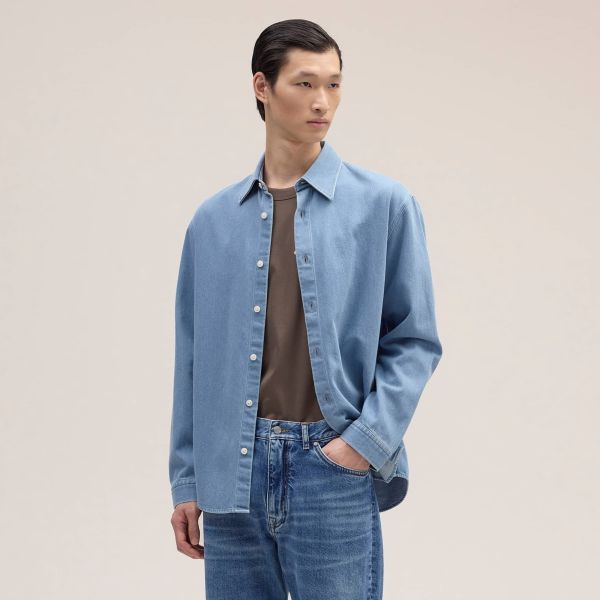 NN.07 Casper Denim Overshirt Blauw