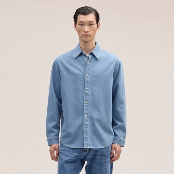 NN.07 Casper Denim Overshirt Blauw