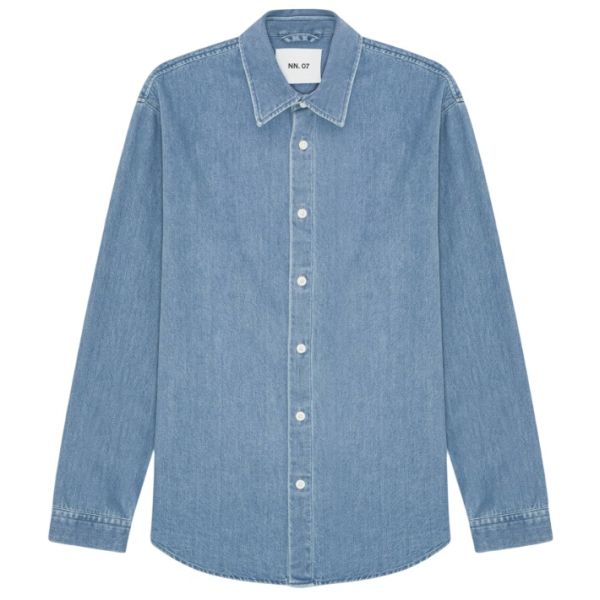NN.07 Casper Denim Overshirt Blauw