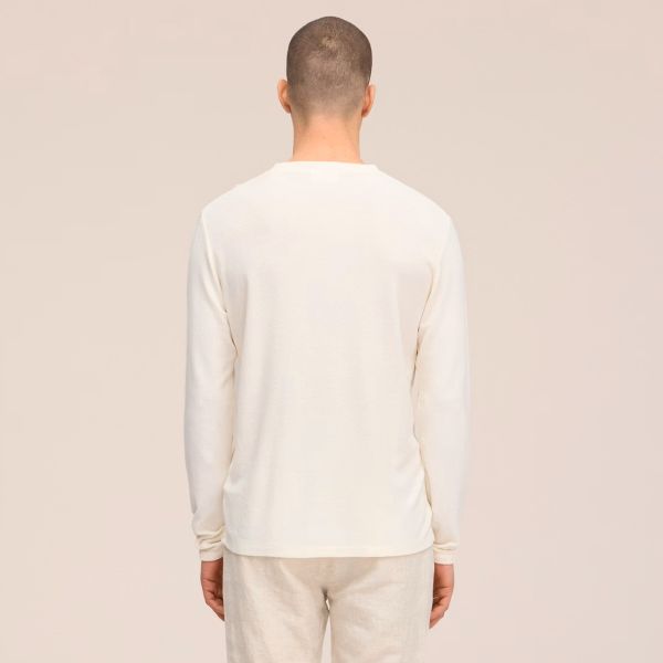 NN.07 Clive Waffle Knit Longsleeve T-shirt Off White