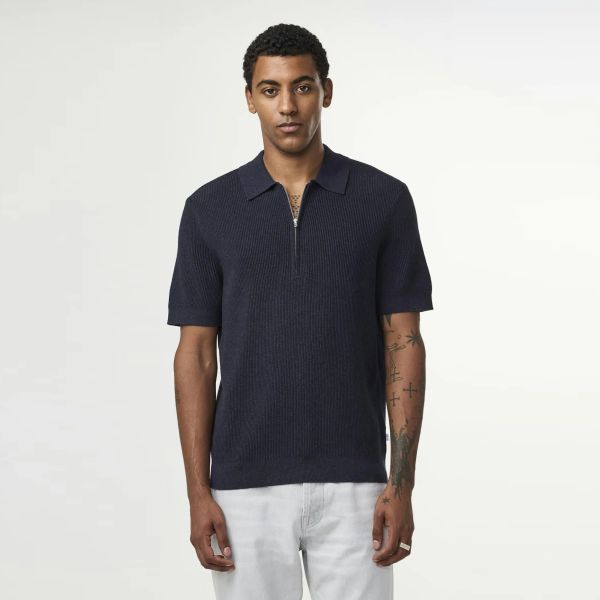 NN.07 Hansie Zip Polo Navy