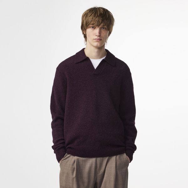 NN.07 Hope Longsleeve Polo Bordeaux