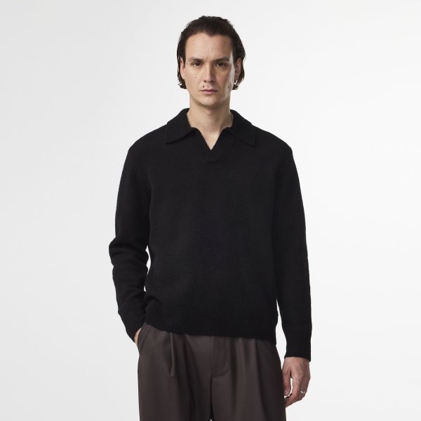 NN.07 Hope Longsleeve Polo Zwart
