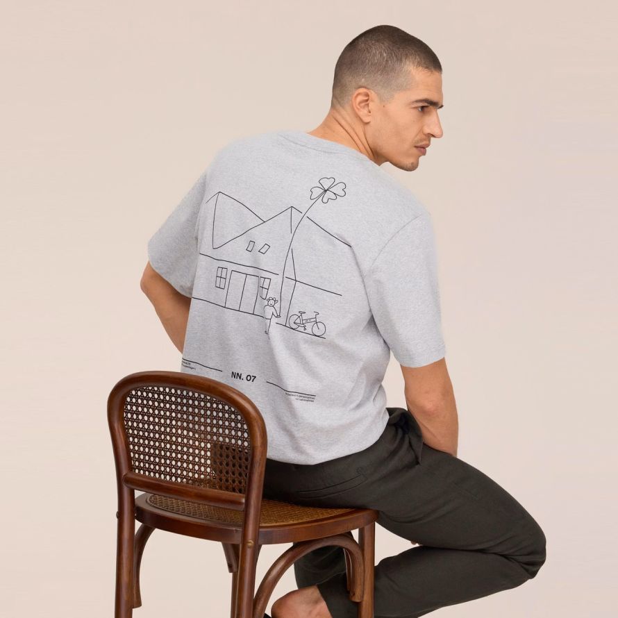 NN.07 Jett Print T-shirt Grijs