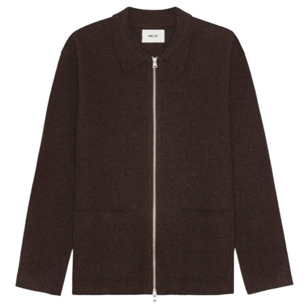 NN.07 Jonas Boiled Hybrid Vest Donker Bruin