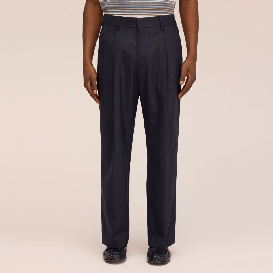 NN.07 Kay Relaxed Striped Broek Navy