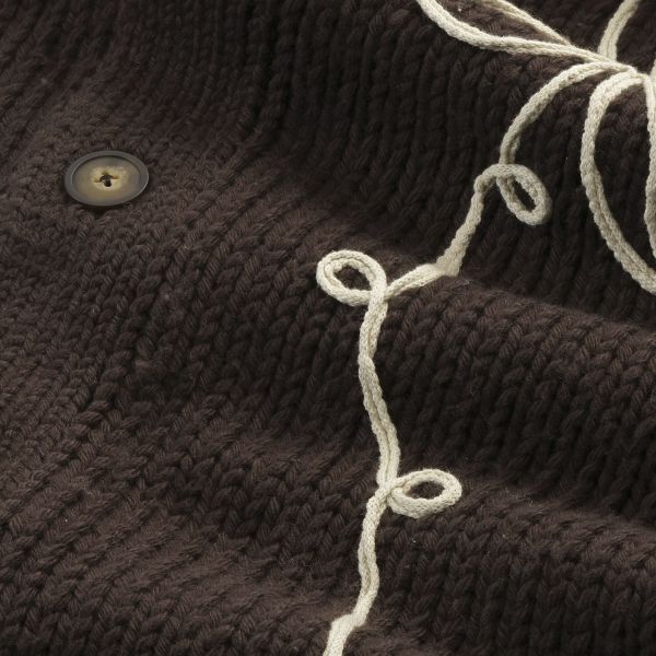 NN.07 Mika Flower Cardigan Donker Bruin