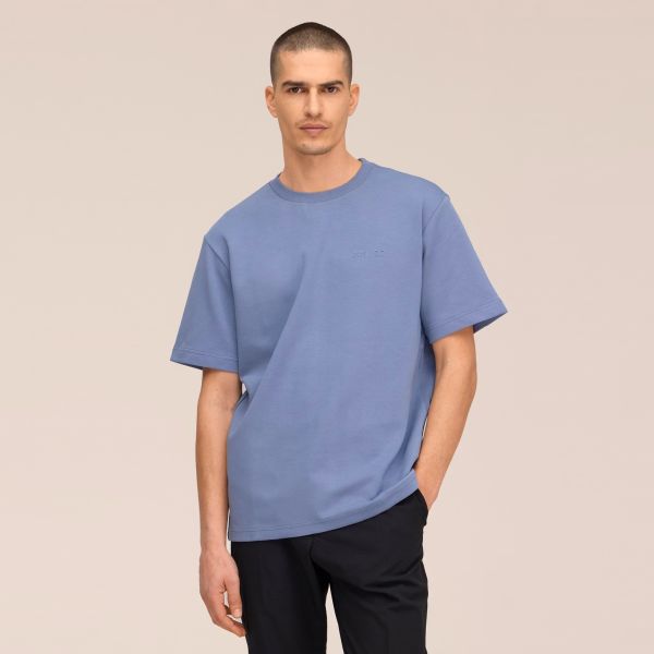 NN.07 Nat Logo T-shirt Blauw