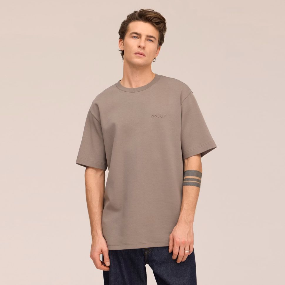 NN.07 Nat Logo T-shirt Bruin
