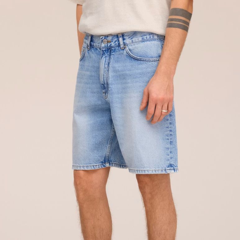 NN.07 Otis Denim Korte Broek Licht Blauw