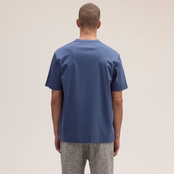 NN.07 Pedro EMB T-shirt Blauw