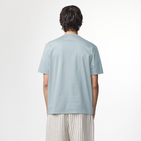 NN.07 Pedro EMB T-shirt Licht Blauw