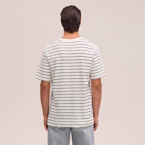 NN.07 Pedro Striped T-shirt Off White/Navy