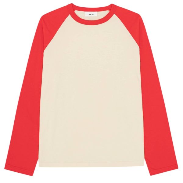 NN.07 Regie Longsleeve T-shirt Off White/Rood