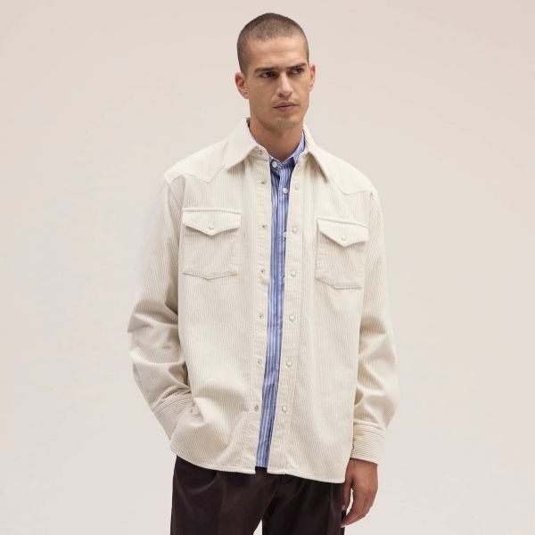 NN.07 Ricky Corduroy Overshirt Off White