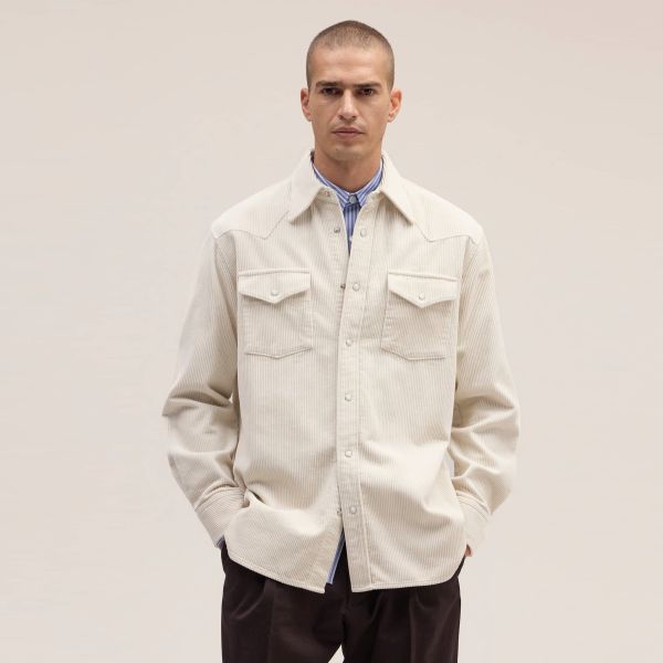 NN.07 Ricky Corduroy Overshirt Off White