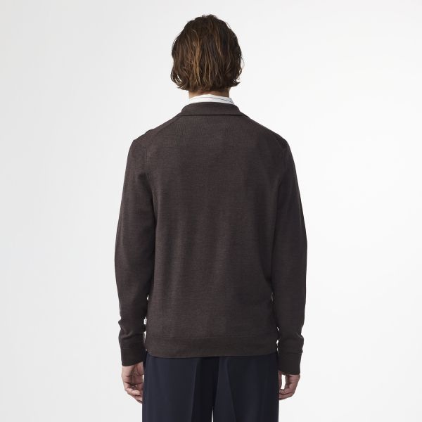 NN.07 Sergio Zip Longsleeve Polo Donker Bruin