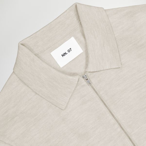 NN.07 Sergio Zip Longsleeve Polo Off White