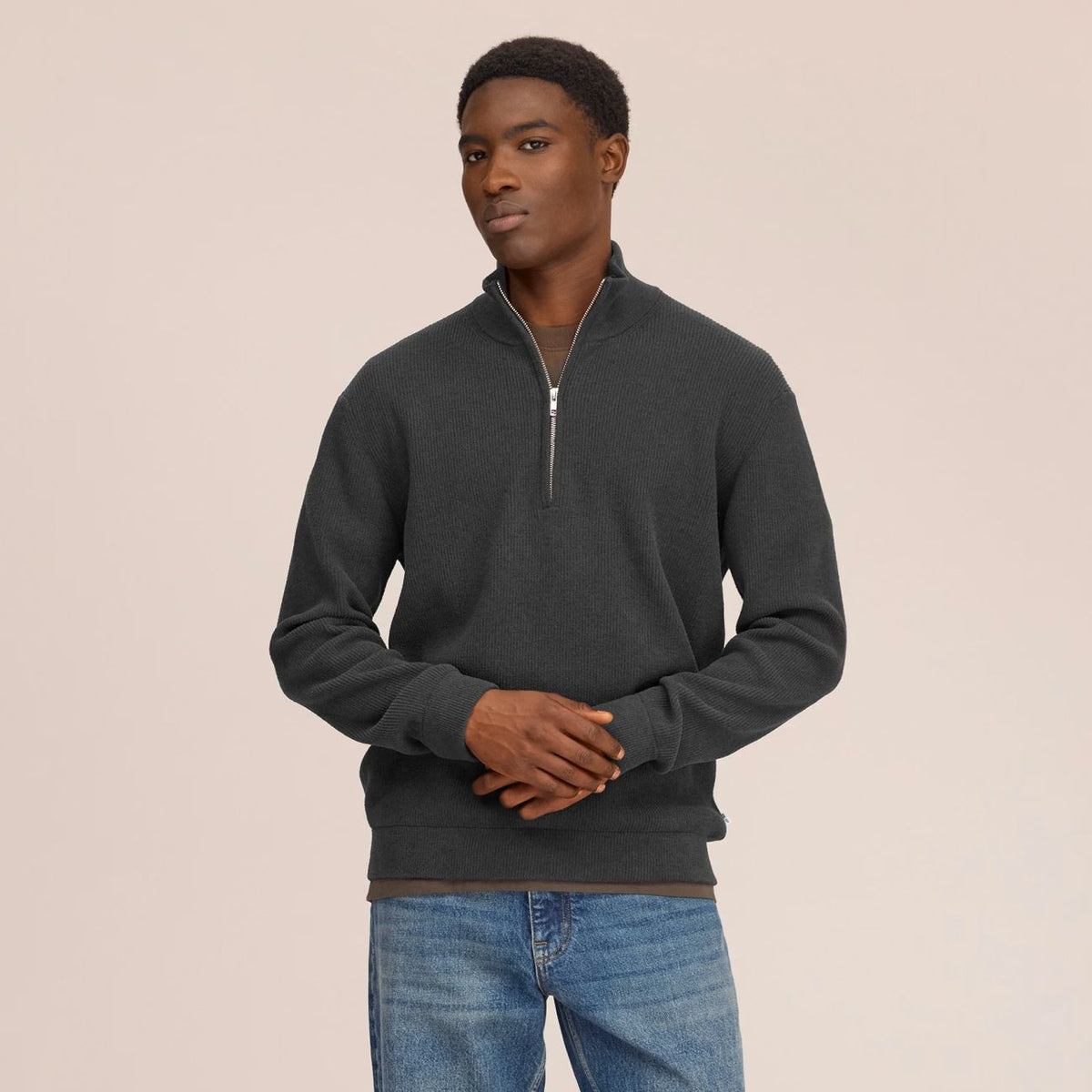 NN.07 Danny Half Zip Sweater Antraciet