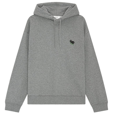 NN.07 David EMB Hoodie Grijs