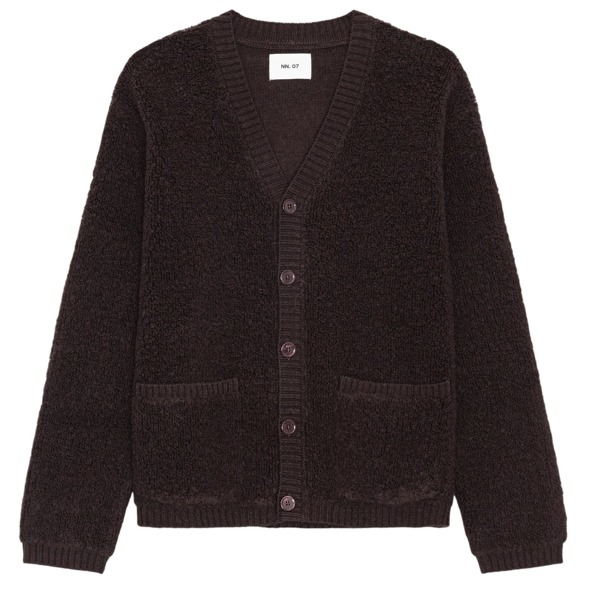 NN.07 Fleece Cardigan Bruin