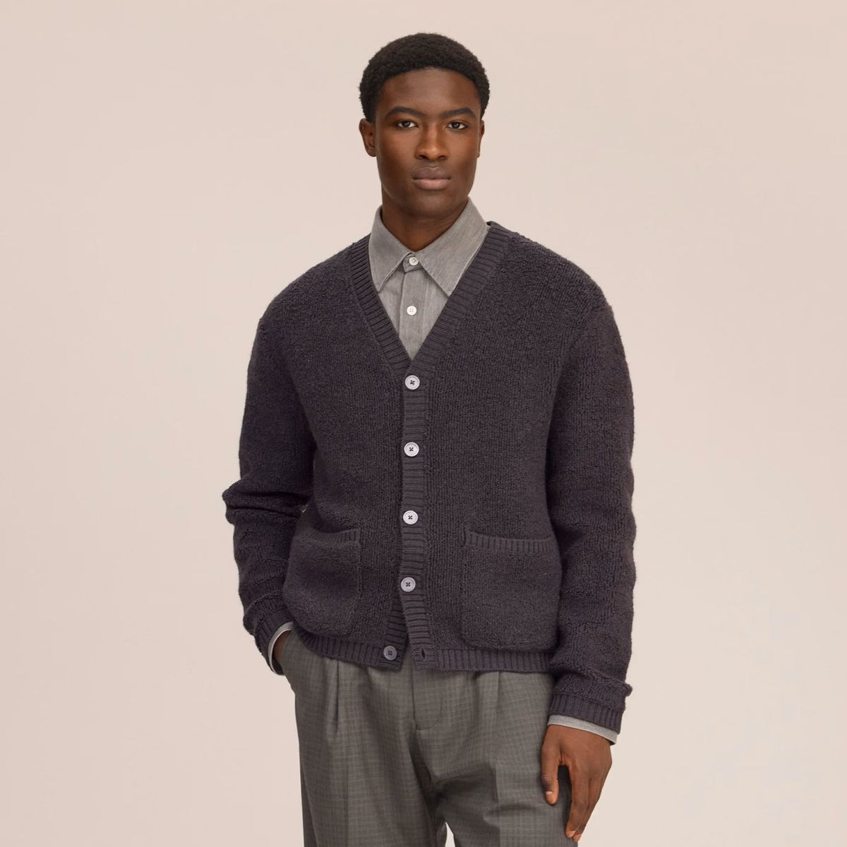NN.07 Fleece Cardigan Bruin