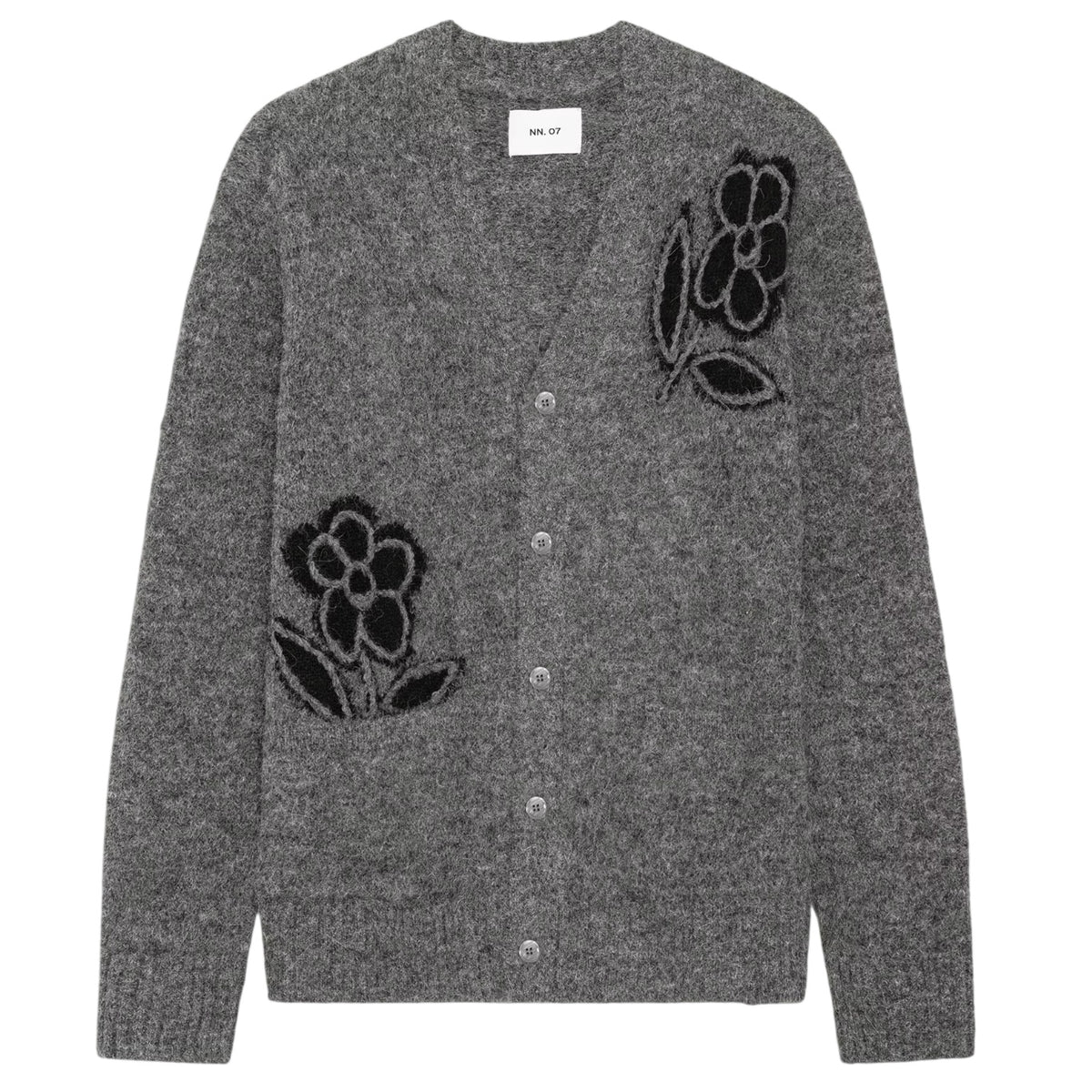 NN.07 Kyle Flower Cardigan Grijs