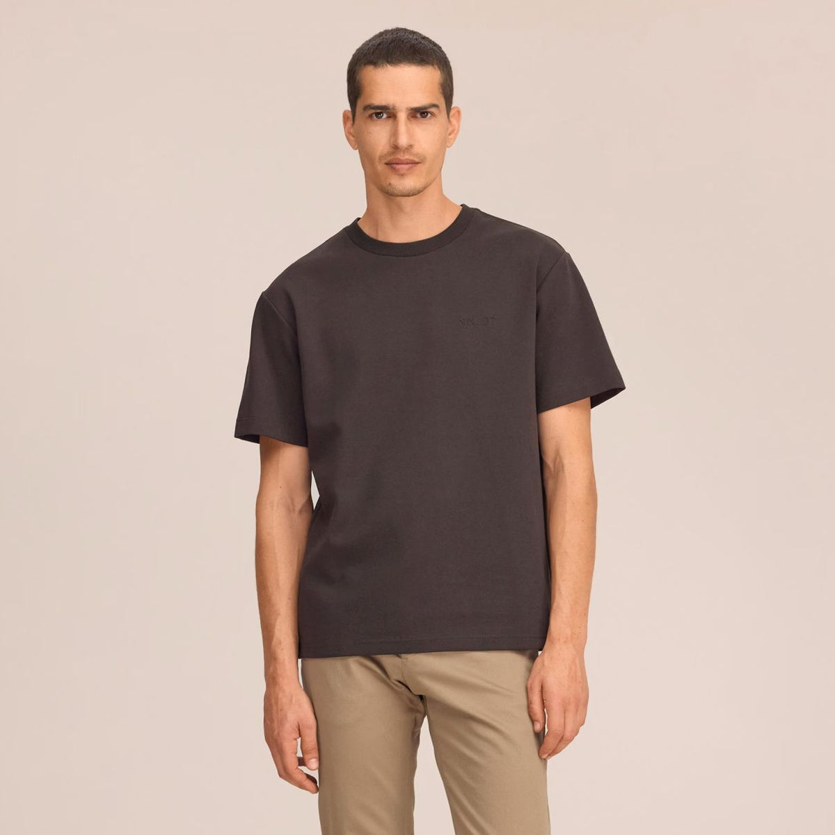 NN.07 Nat Logo T-shirt Bruin