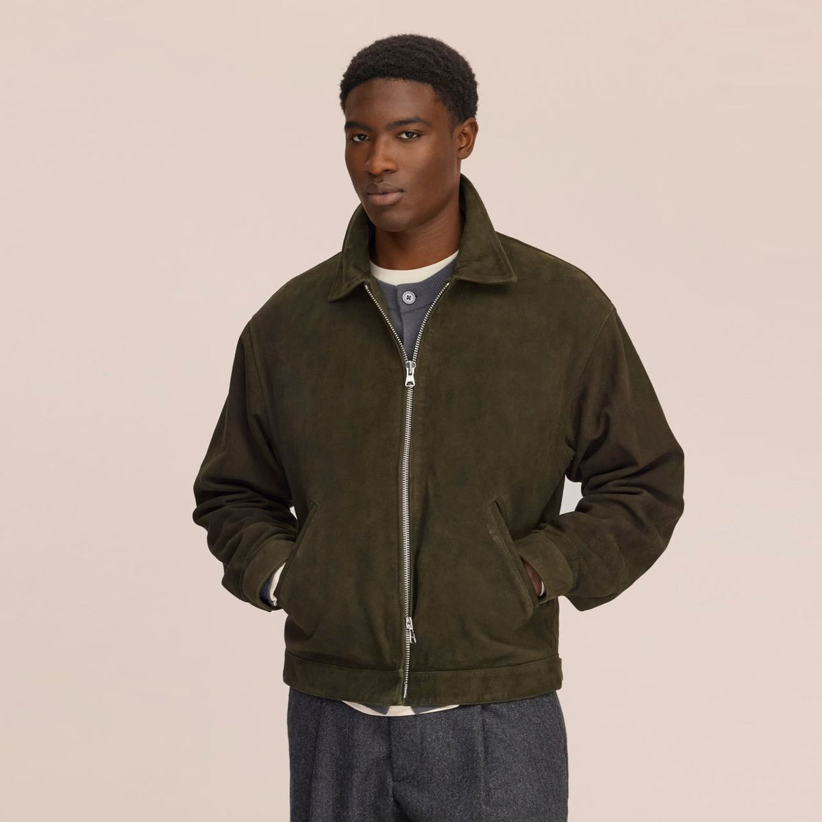 NN.07 Petrus Suede Jas Donker Groen