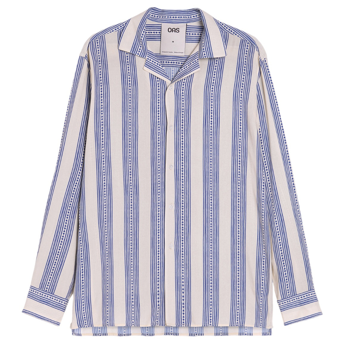 OAS Havana Viscose Overhemd Blauw/Wit
