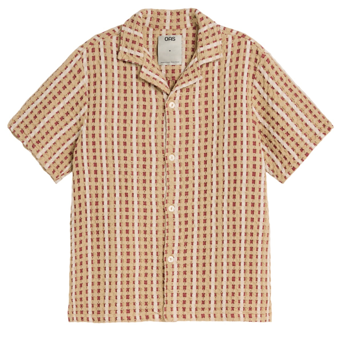 OAS Lano Cuba Overhemd Rood/Beige