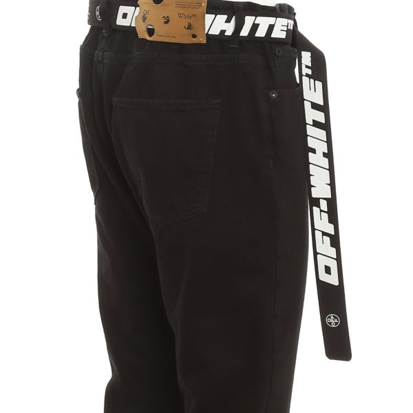 Off-White Slim Low Crotch Broek Zwart