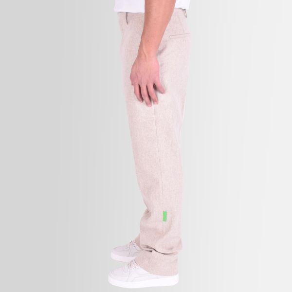 Off-White Tag Wool Zip Broek Beige