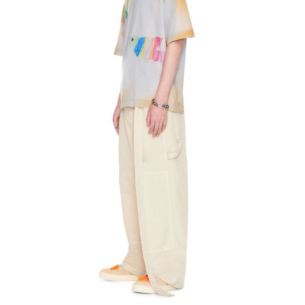 Off-White Wave Off Canvas Double Oversized Broek Beige