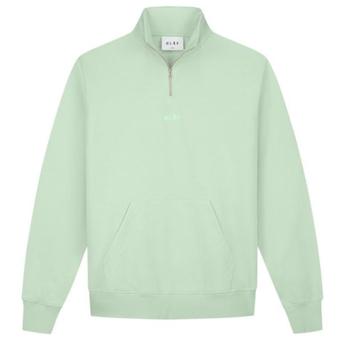 Olaf Block Zip Mock Sweater Groen