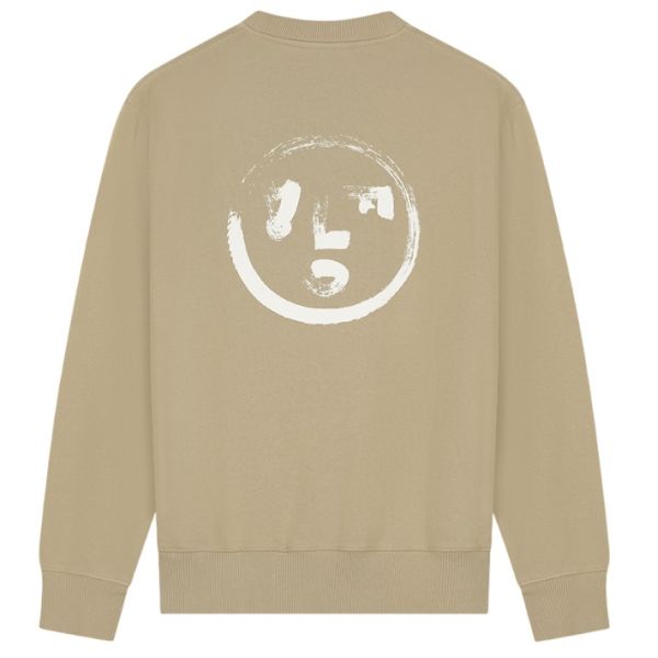 Olaf Brushstroke Face Sweater Beige