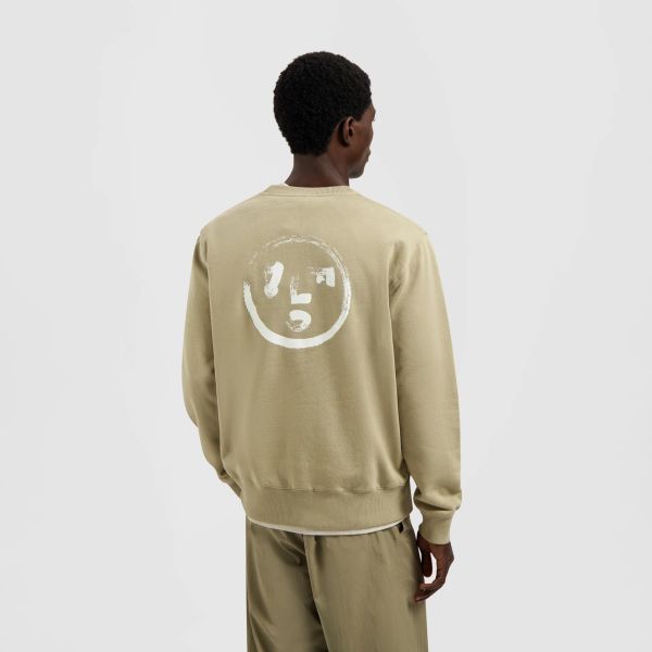 Olaf Brushstroke Face Sweater Beige