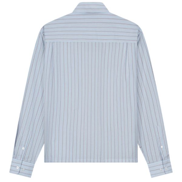 Olaf Brushstroke Logo Stripe Overhemd Licht Blauw
