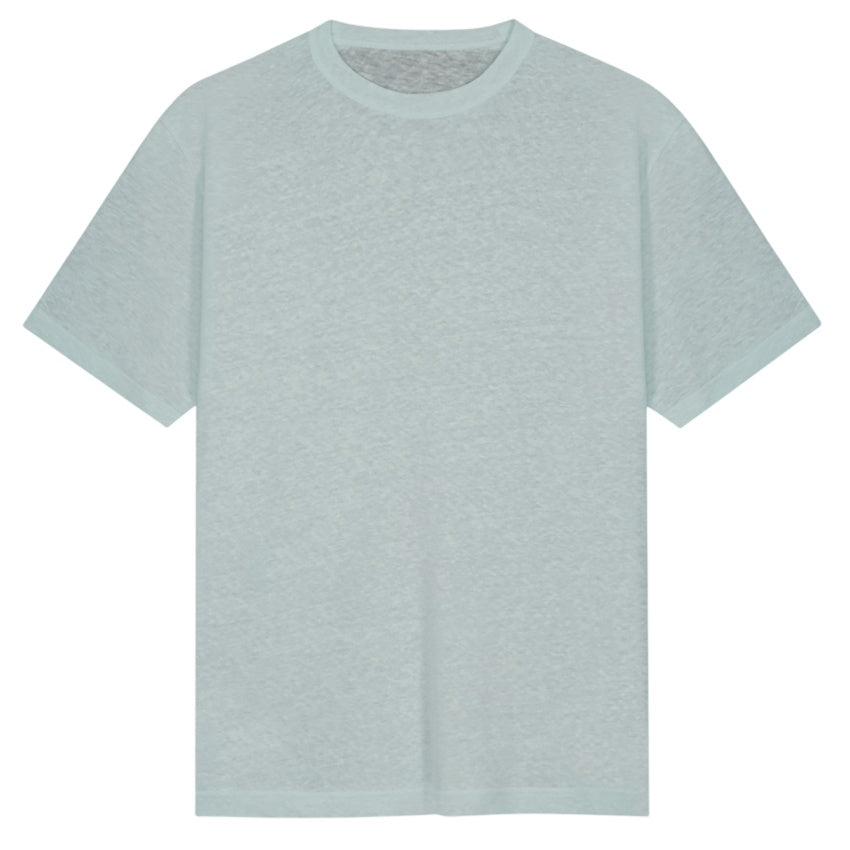 Olaf Essential Cotton Linen T-shirt Licht Blauw
