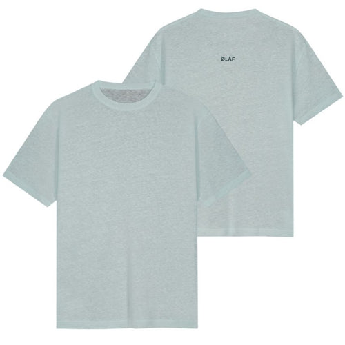 Olaf Essential Cotton Linen T-shirt Licht Blauw