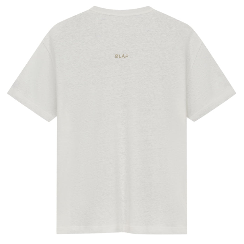 Olaf Essential Cotton Linen T-shirt Off White