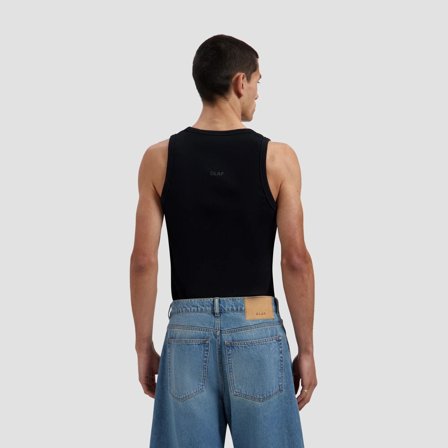 Olaf Essential Rib Tank Top Zwart