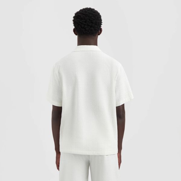 Olaf Fine Check Camp Overhemd Off White