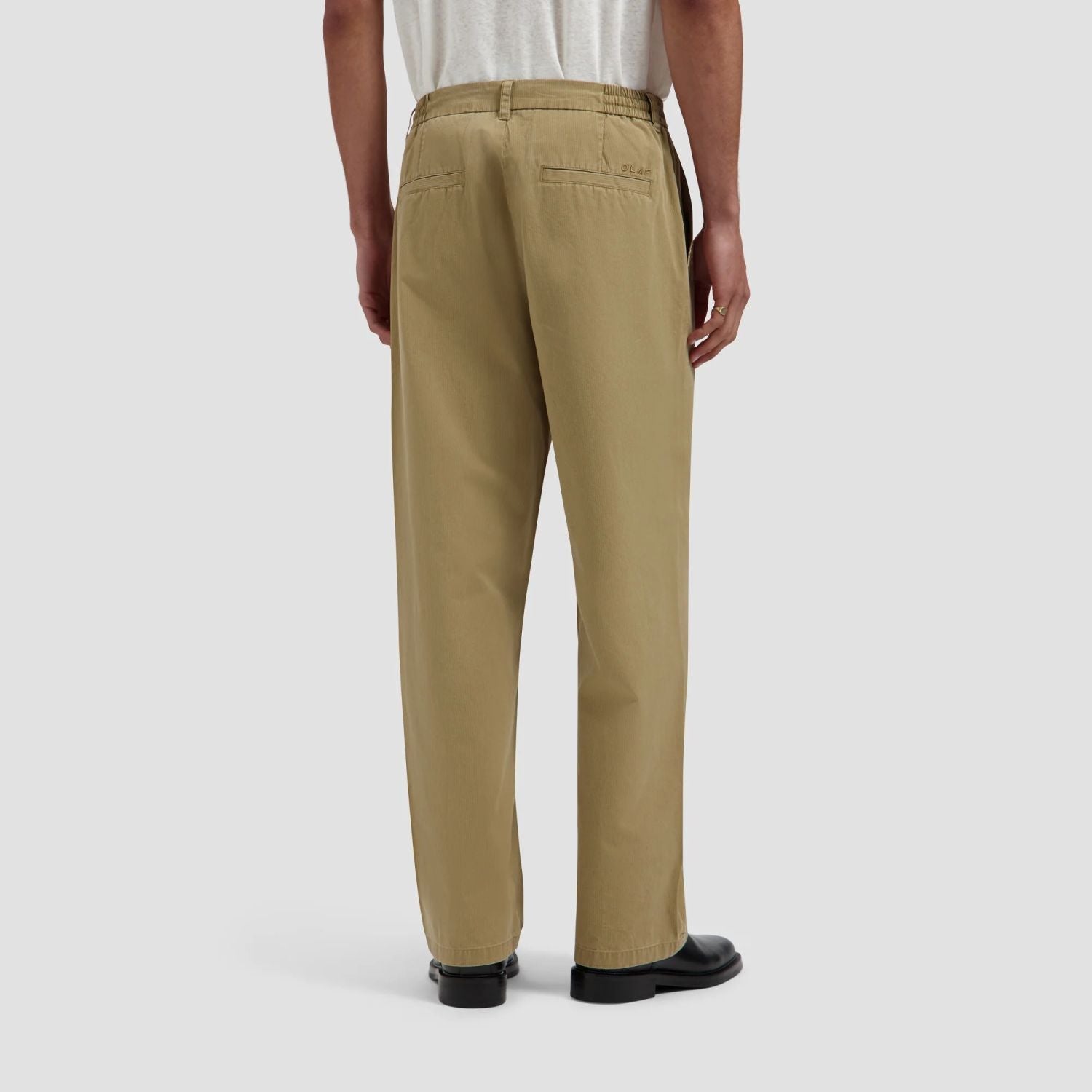 Olaf Herringbone Pleated Broek Beige