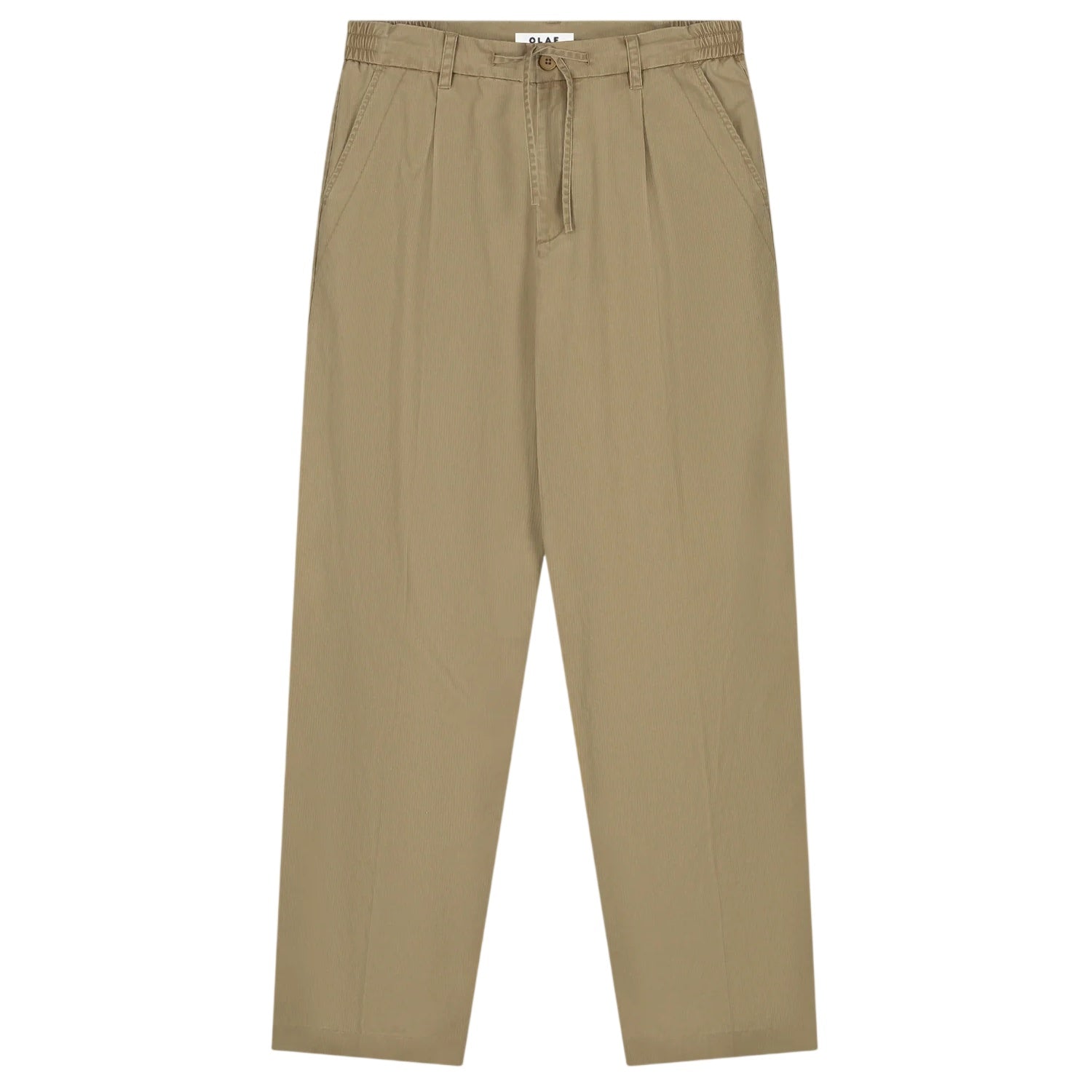 Olaf Herringbone Pleated Broek Beige