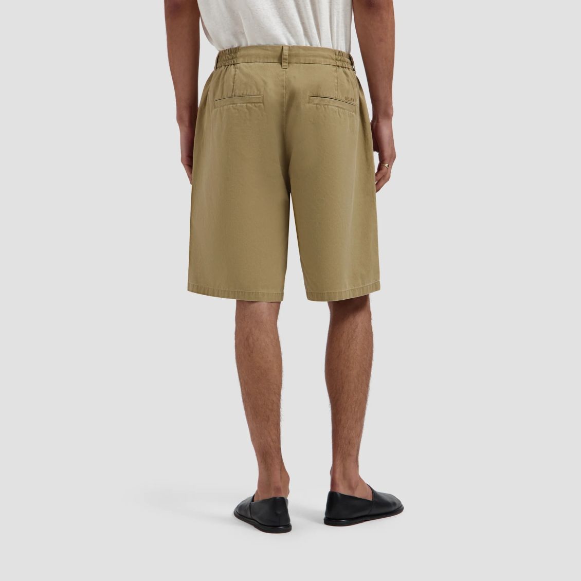 Olaf Herringbone Pleated Korte Broek Beige