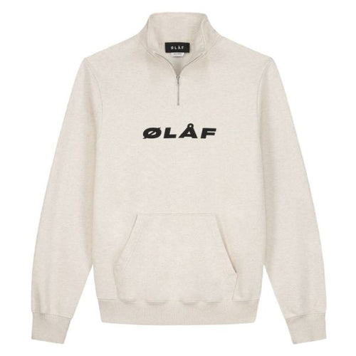Olaf Italic Zip Mock Sweater Off White
